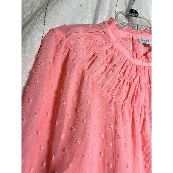 J. Crew Clip-dot smocked top Item BO348 Size XS Pink Original Price $90    Ee - Picture 2 of 8